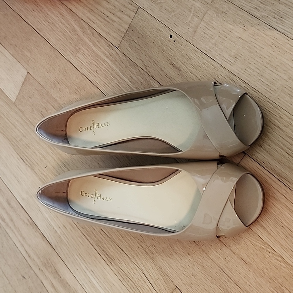 Cole Hahn Wedge Patent Leather Sandals